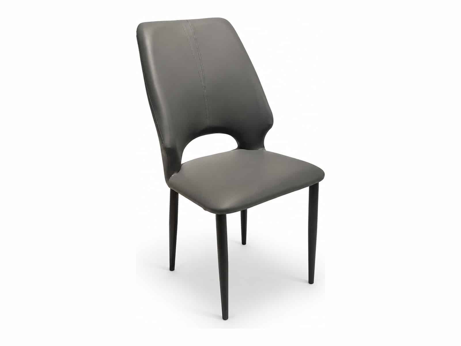 כיסא פינת אוכל ״רודוס״ בגימור אפור · דמוי עור